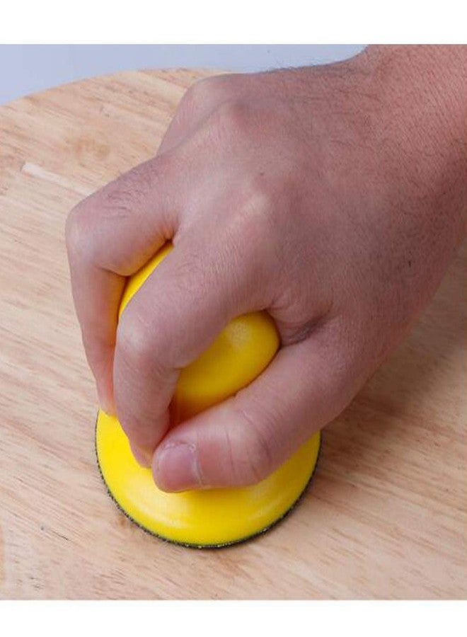 ISC Combo of Round Shape Hand Sanding Block, Nylon Foam Hook and Loop Sand Pad for Abrasive Orbital Sander Disc ( 3"Inch , Yellow ) - Image 3